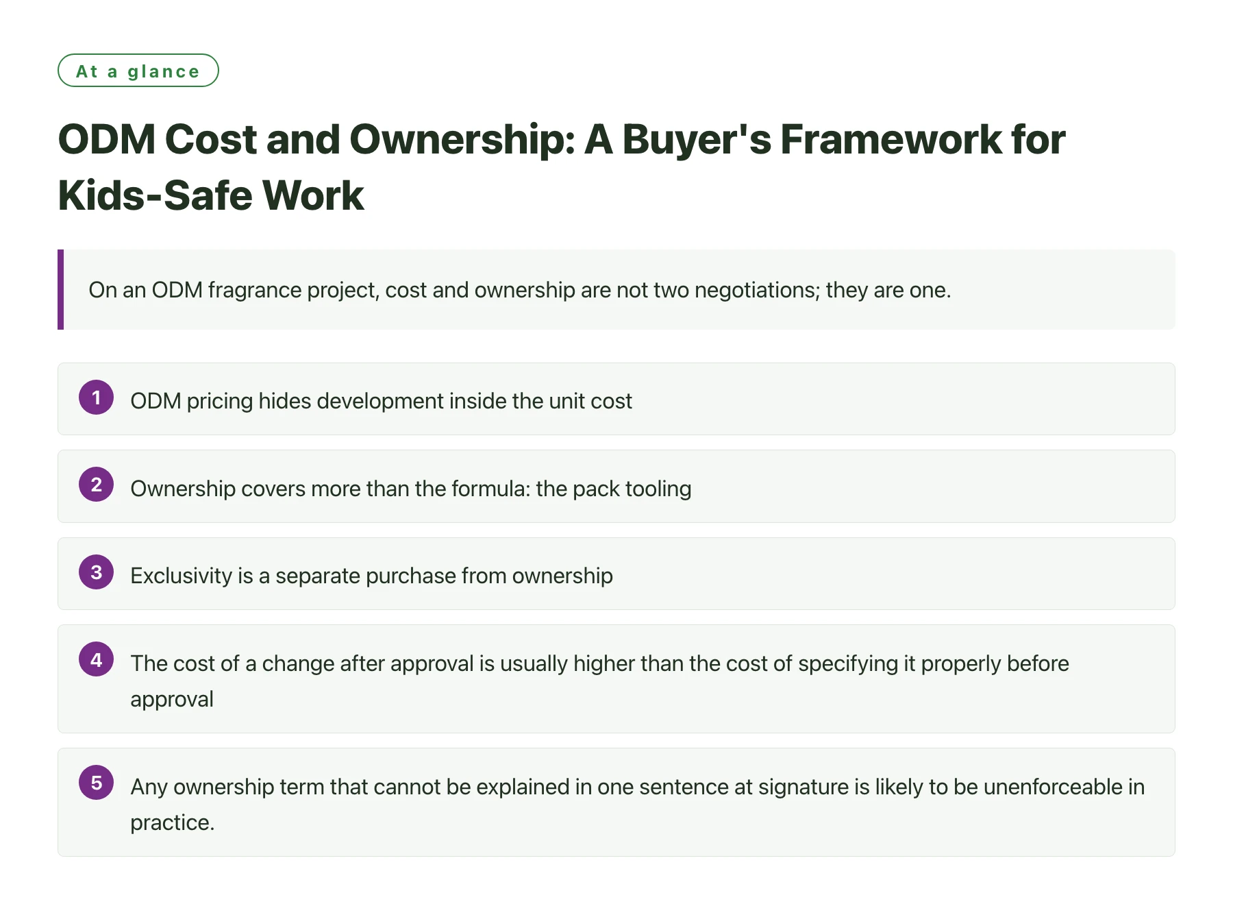 ODM Cost and Ownership: A Buyer's Framework for Kids-Safe Work——全文要点速览